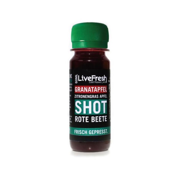 LiveFresh - Frische-Shot Granatapfel Zitronengras - MHD 28.12.2018