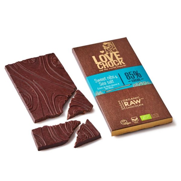 Lovechock - Süße Kakaonibs / Meersalz - Schokotafel